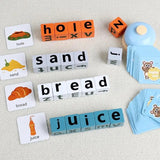 1 Set Spelling Cube Flash Cards With Bell