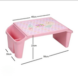 Kids Portable Study Table – Multifunctional Plastic Desk with Side Storage