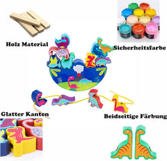 Stacking Game Wooden Balancing Stacking Stones Game 3D Montessori Threading Game