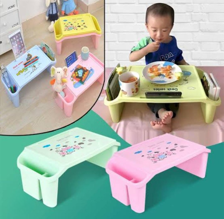 Kids Portable Study Table – Multifunctional Plastic Desk with Side Storage