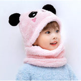 Kids Winter Panda Wool Cap With Neck Warmer – Warm And Cozy