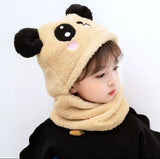 Kids Winter Panda Wool Cap With Neck Warmer – Warm And Cozy