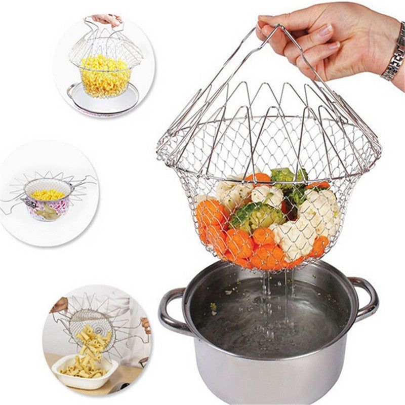 High Quality Chef Basket Dry Drain Rack Stainless Steel