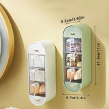 Wall Mounted 3-Compartment Spice Rack Organizer | Punch-Free Kitchen Seasoning Storage Box