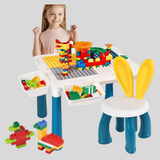 Kids Building Blocks Table With Chair